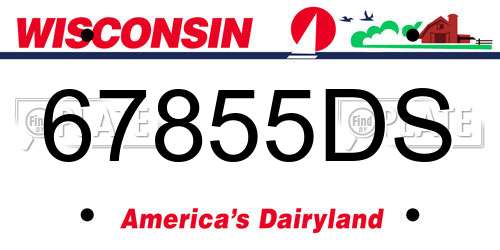 67855DS Wisconsin License Plate