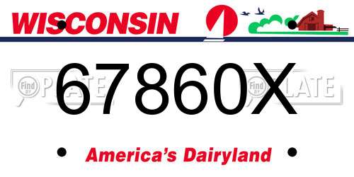 67860X Wisconsin License Plate