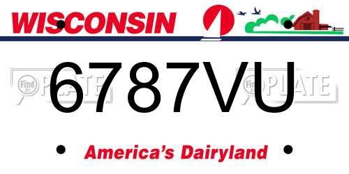 6787VU Wisconsin License Plate