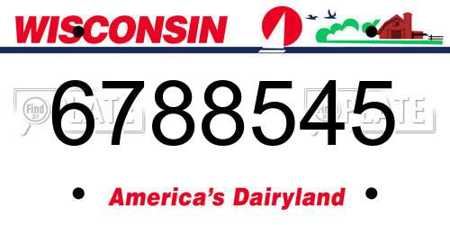6788545 Wisconsin License Plate