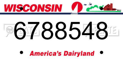 6788548 Wisconsin License Plate