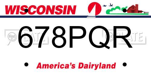 678PQR Wisconsin License Plate