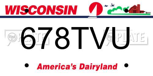 678TVU Wisconsin License Plate