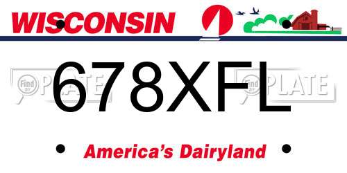 678XFL Wisconsin License Plate