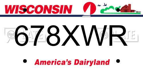 678XWR Wisconsin License Plate