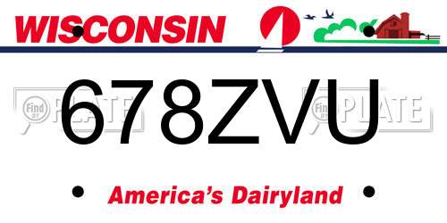 678ZVU Wisconsin License Plate