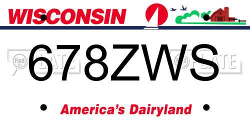 678ZWS Wisconsin License Plate