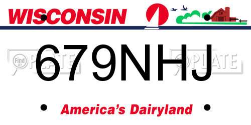 679NHJ Wisconsin License Plate