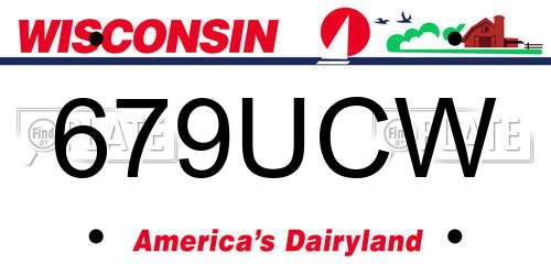 679UCW Wisconsin License Plate