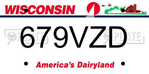 679VZD Wisconsin License Plate