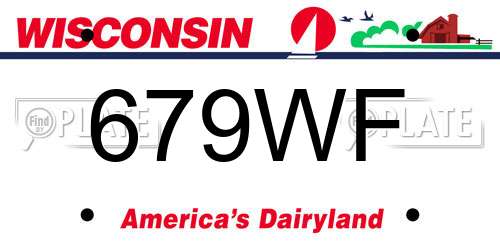 679WF Wisconsin License Plate