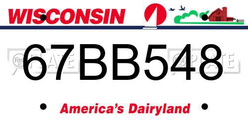 67BB548 Wisconsin License Plate