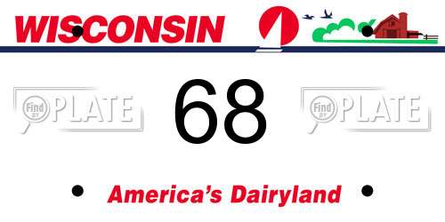 68 Wisconsin License Plate