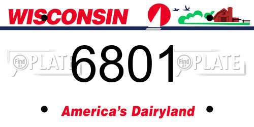 6801 Wisconsin License Plate