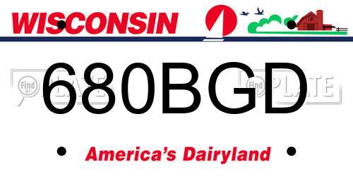 680BGD Wisconsin License Plate