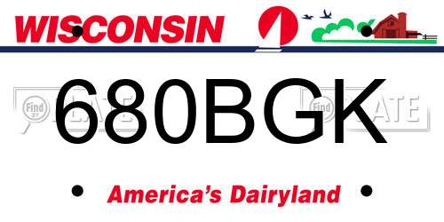 680BGK Wisconsin License Plate