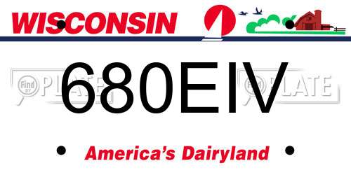 680EIV Wisconsin License Plate