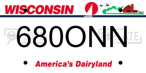 680ONN Wisconsin License Plate