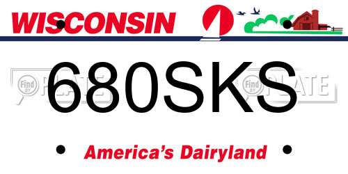 680SKS Wisconsin License Plate