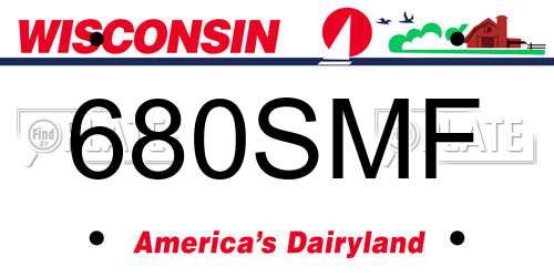 680SMF Wisconsin License Plate