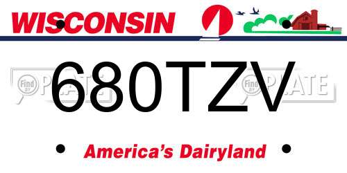 680TZV Wisconsin License Plate