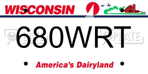 680WRT Wisconsin License Plate