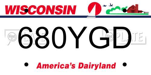 680YGD Wisconsin License Plate
