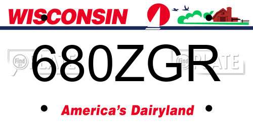 680ZGR Wisconsin License Plate