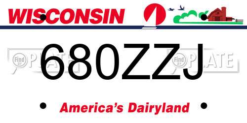 680ZZJ Wisconsin License Plate