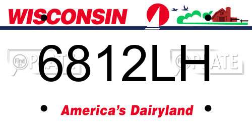 6812LH Wisconsin License Plate