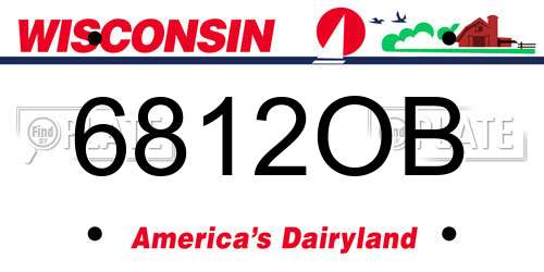 6812OB Wisconsin License Plate
