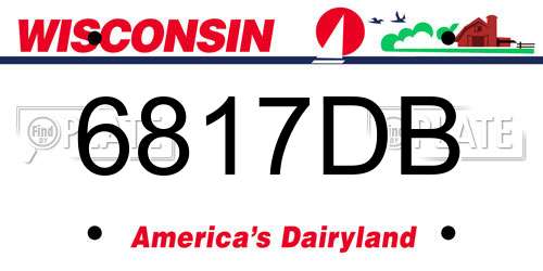 6817DB Wisconsin License Plate