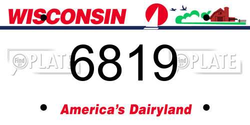 6819 Wisconsin License Plate