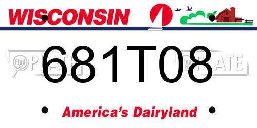 681T08 Wisconsin License Plate