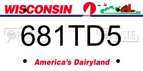 681TD5 Wisconsin License Plate