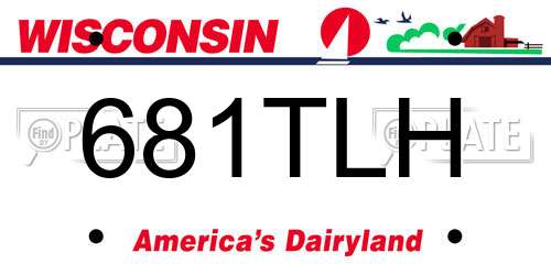 681TLH Wisconsin License Plate