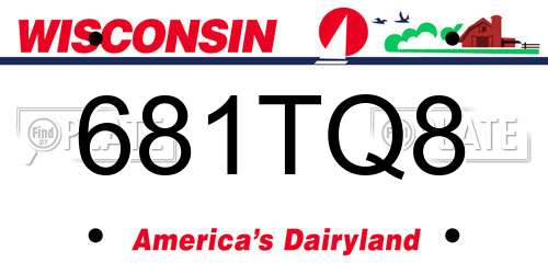 681TQ8 Wisconsin License Plate