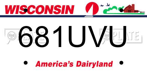 681UVU Wisconsin License Plate