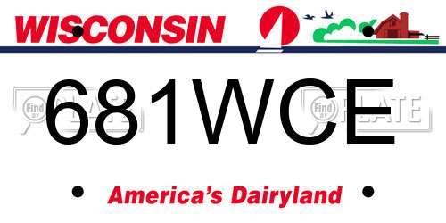 681WCE Wisconsin License Plate