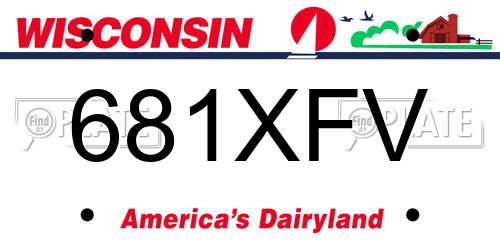 681XFV Wisconsin License Plate