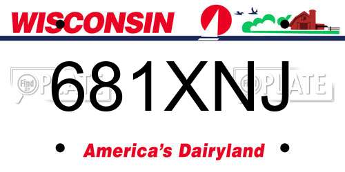 681XNJ Wisconsin License Plate