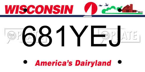681YEJ Wisconsin License Plate