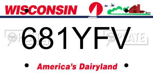 681YFV Wisconsin License Plate