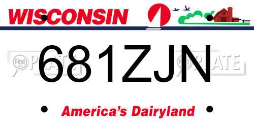 681ZJN Wisconsin License Plate