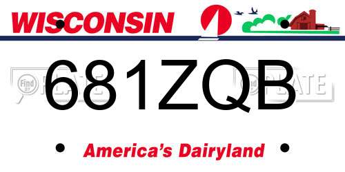 681ZQB Wisconsin License Plate