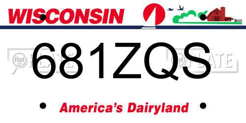 681ZQS Wisconsin License Plate