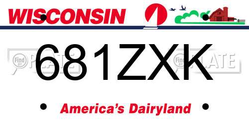 681ZXK Wisconsin License Plate