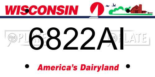 6822AI Wisconsin License Plate