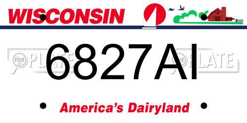 6827AI Wisconsin License Plate
