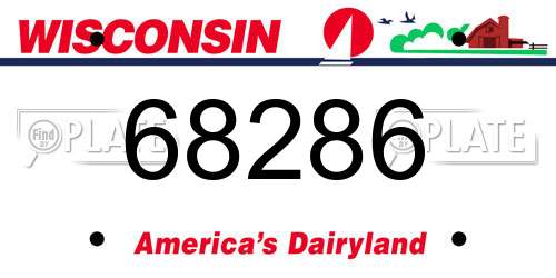 68286 Wisconsin License Plate